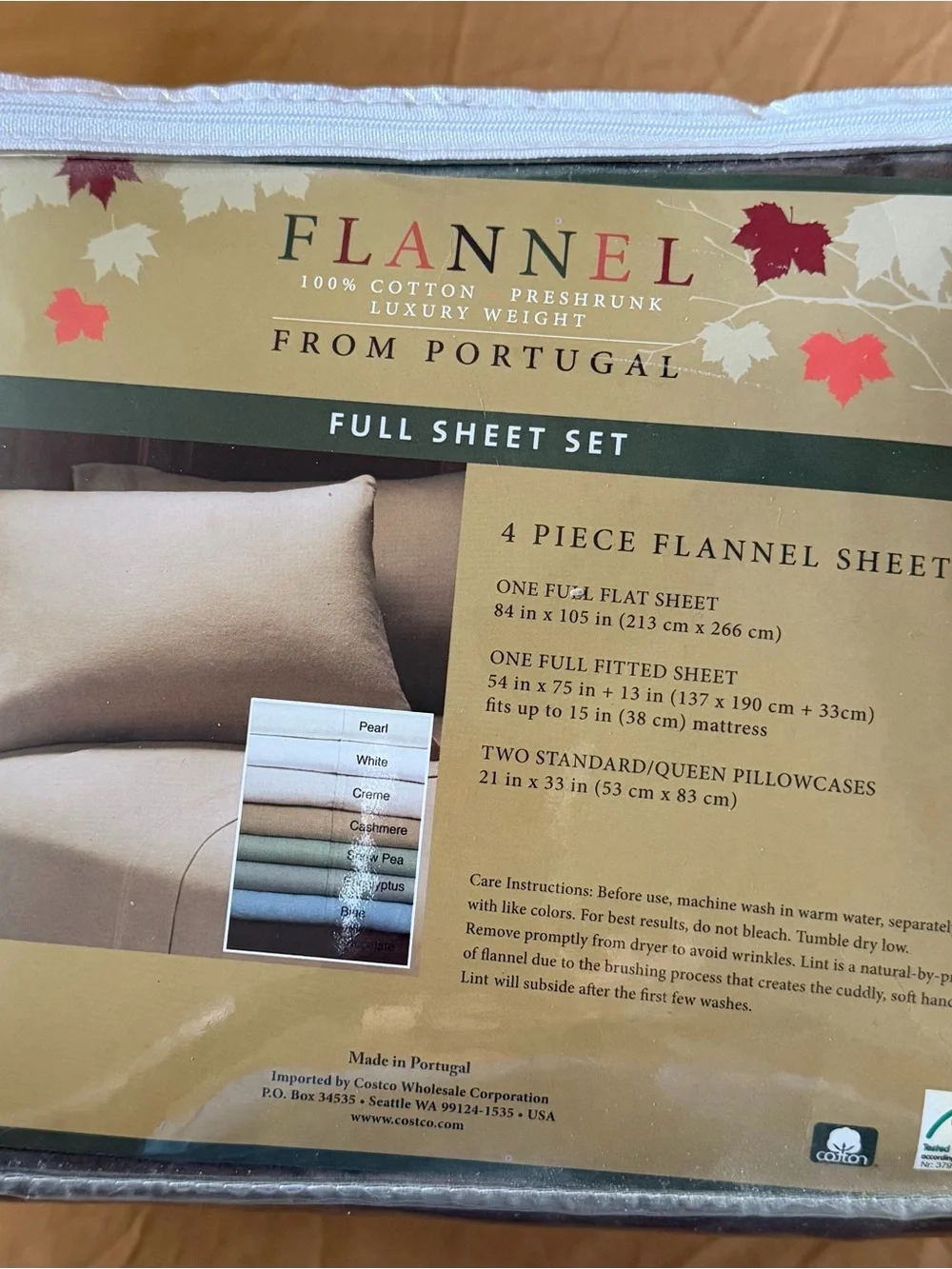 Full Sheet Set - Brown. Flannel.Never Opened. Made in Portugal.
